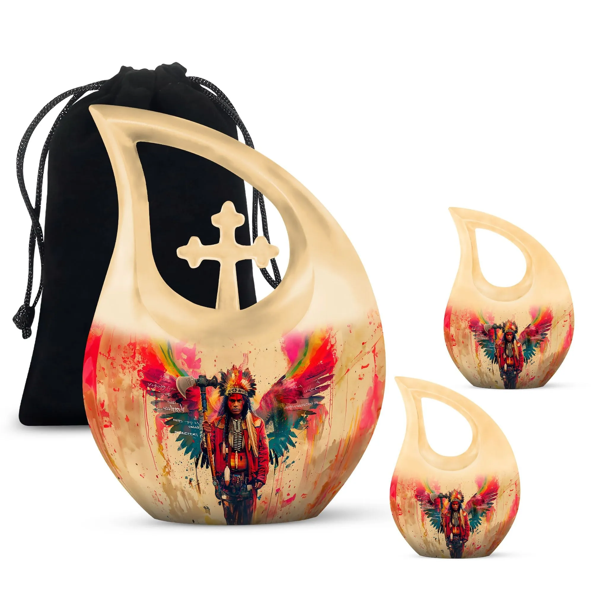 Tribe Man's Last Embrace: Unique & Commemorative Cremation Urn
