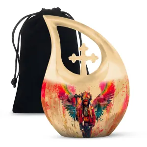 Tribe Man's Last Embrace: Unique & Commemorative Cremation Urn