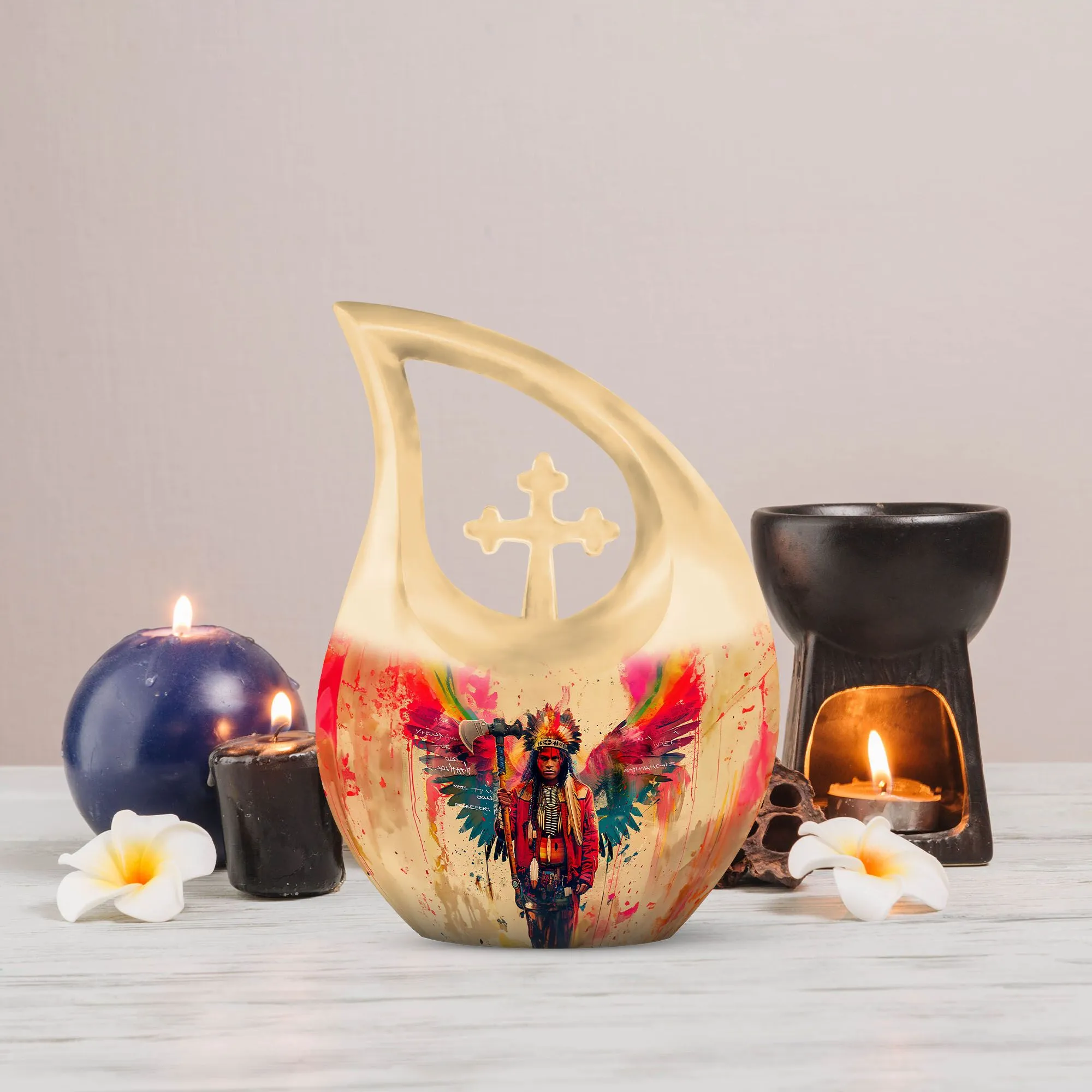 Tribe Man's Last Embrace: Unique & Commemorative Cremation Urn