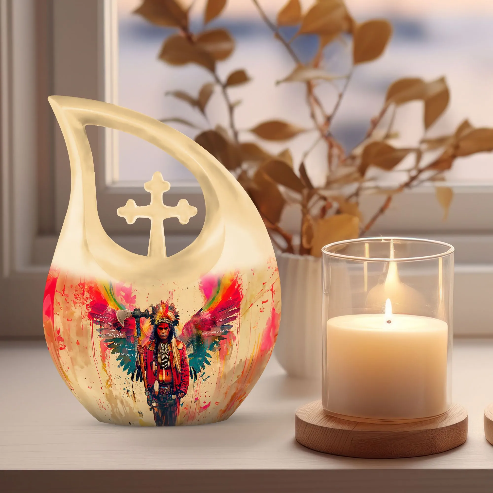 Tribe Man's Last Embrace: Unique & Commemorative Cremation Urn