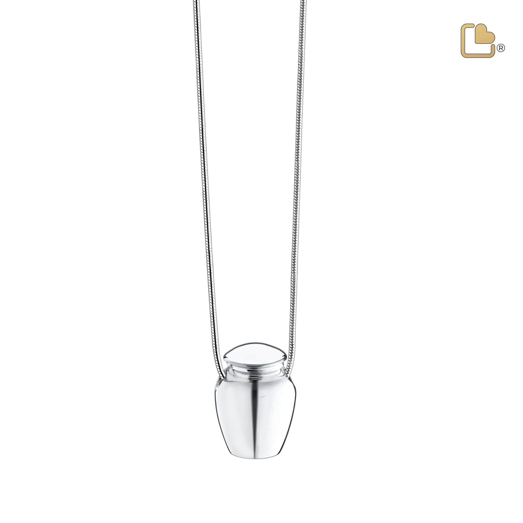 Urn Rhodium Plated Sterling Silver Cremation Pendant - COMFORT by LoveUrns