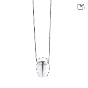 Urn Rhodium Plated Sterling Silver Cremation Pendant - COMFORT by LoveUrns