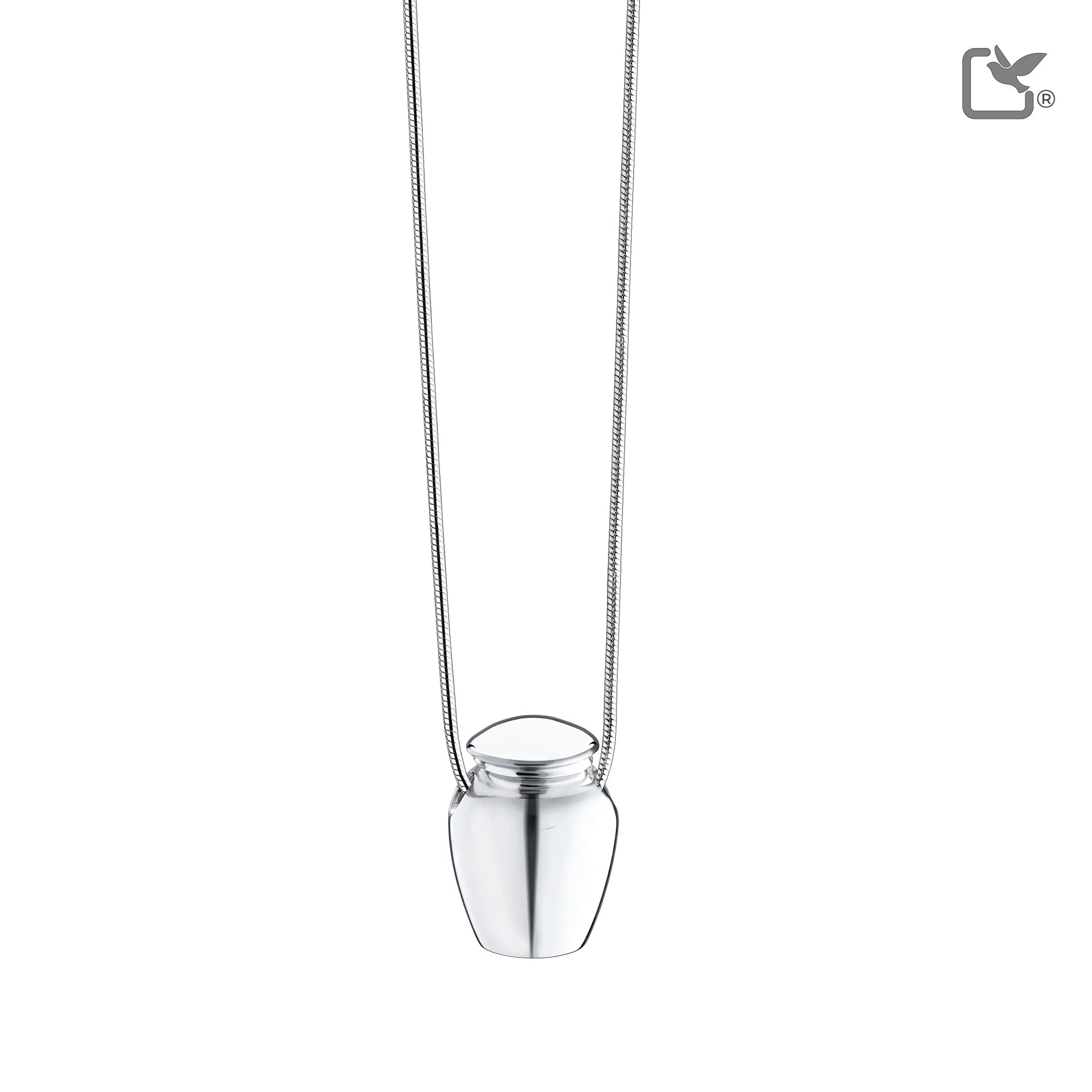 Urn Rhodium Plated Sterling Silver Cremation Pendant - COMFORT by LoveUrns