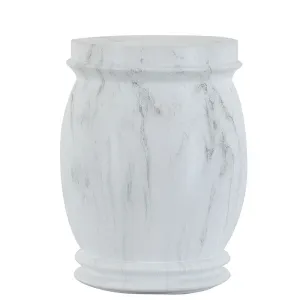 White Faux Marble Cremation Urn in Large