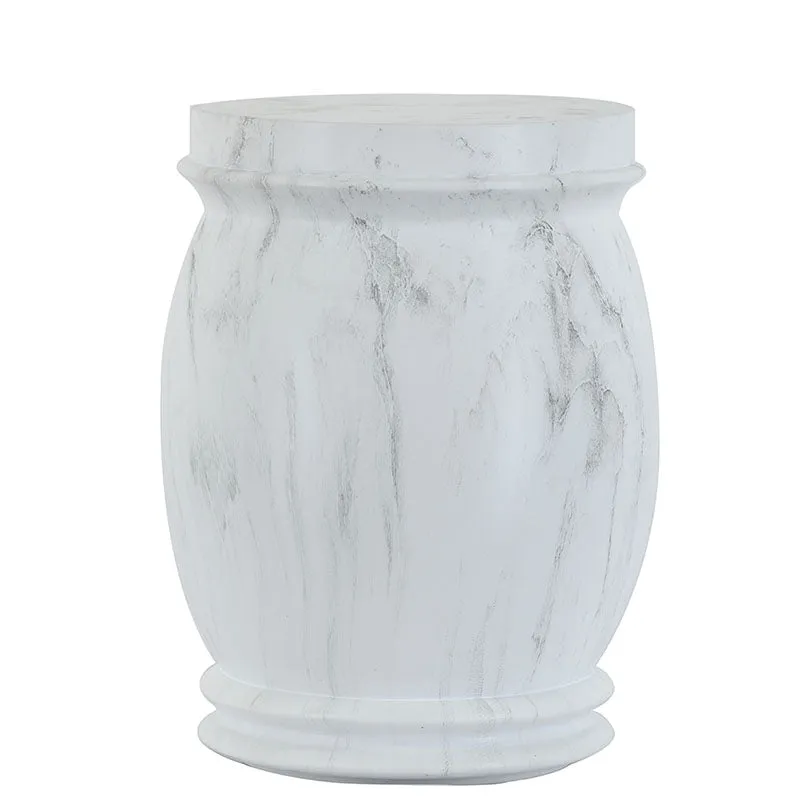 White Faux Marble Cremation Urn in Large