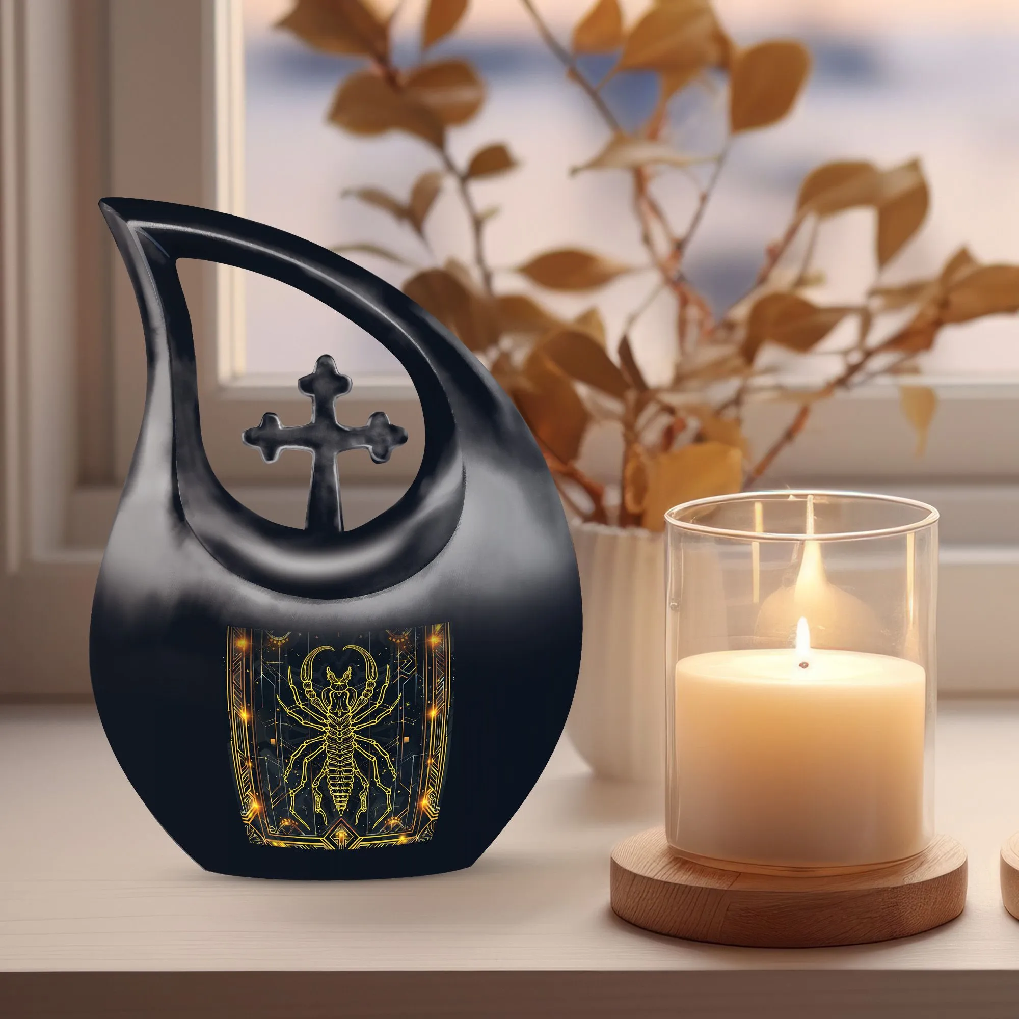 Zodiac Mini Cross Drop - Memorial Urn for Lasting Memories