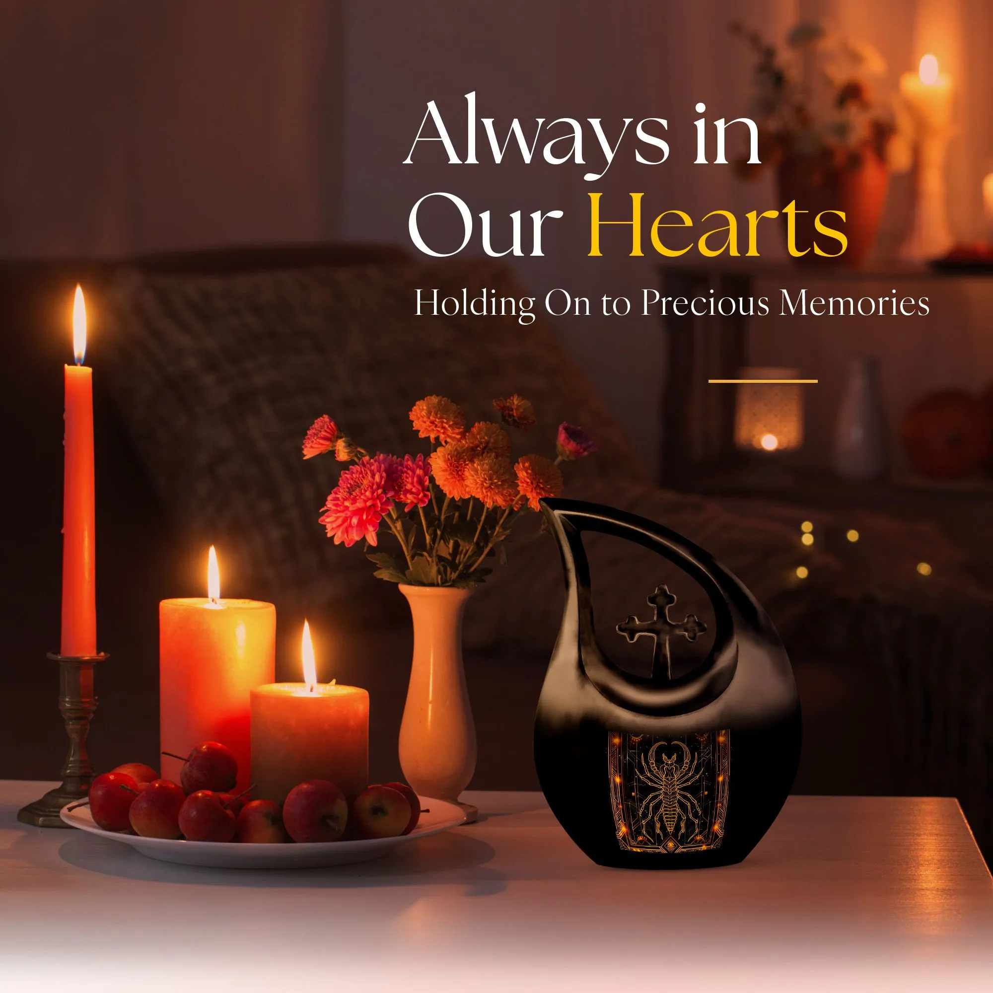Zodiac Mini Cross Drop - Memorial Urn for Lasting Memories