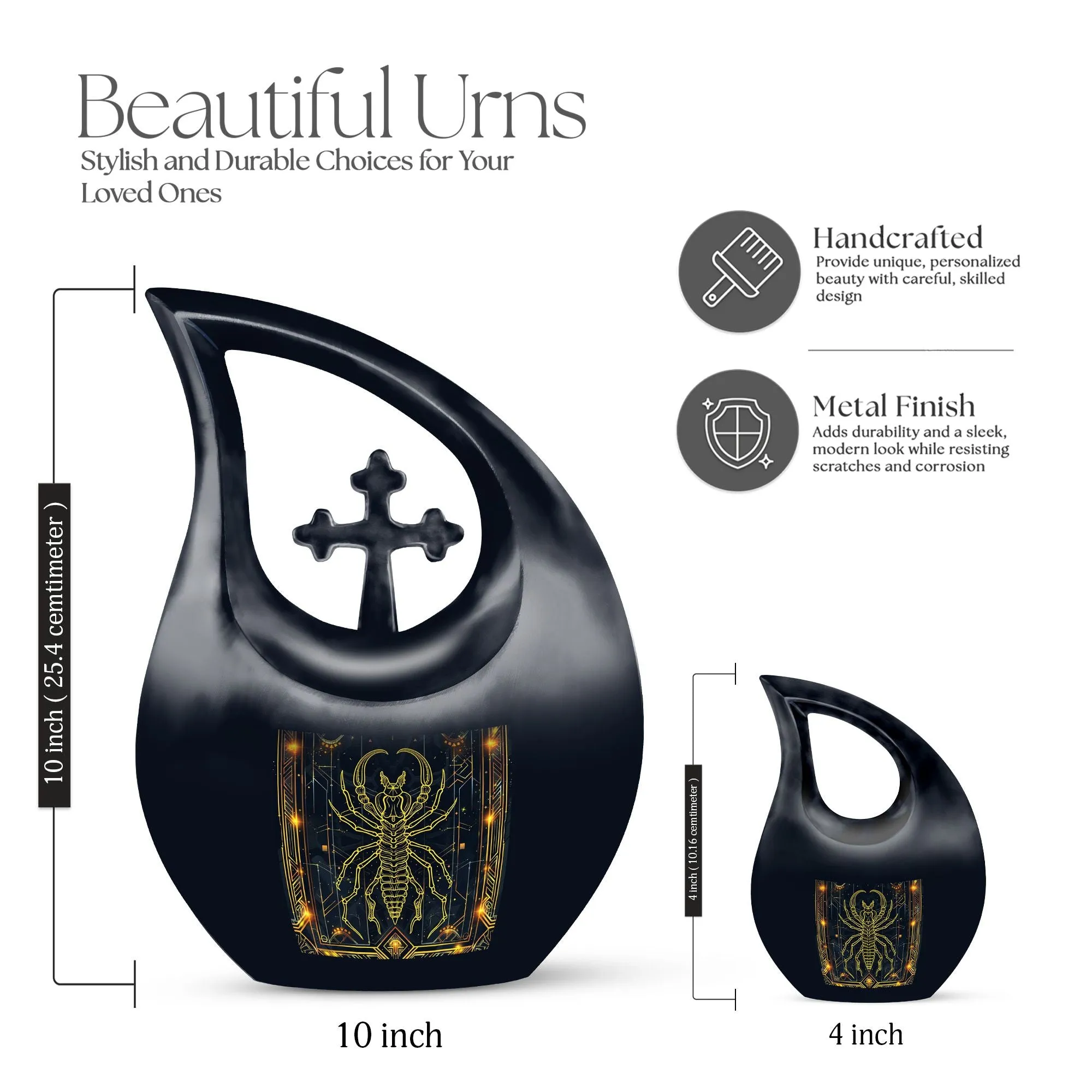 Zodiac Mini Cross Drop - Memorial Urn for Lasting Memories